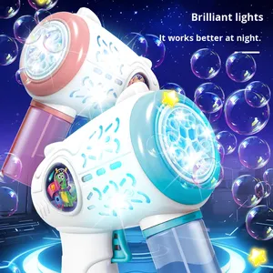 Máquina de burbujas de 15 agujeros totalmente automática de mano para exteriores, máquina de burbujas eléctrica de dinosaurio interactiva para niños - Product Image 1