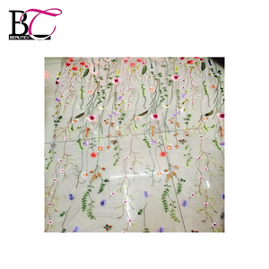 <span class=keywords><strong>Tela</strong></span> de gasa de encaje quipre con bordado de margaritas de poliéster <span class=keywords><strong>para</strong></span> vestido - Product Image 4