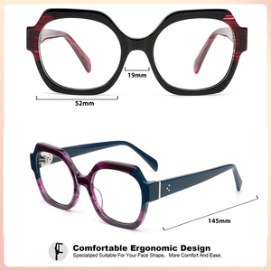 High-end Multicolor Splicing Board Acetate <strong>Glasses</strong> Frame <strong>Fashionable</strong> Handmade Optical Eyewear Optical Spectacles - Product Image 2
