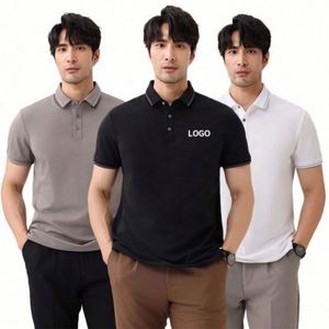 Chemises Polo Homme Respirantes Anti-Plis à Col Uni Personnalisables avec Logo - Product Image 5