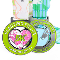 Médailles de course personnalisées en métal, alliage de zinc, émail doux, plaqué or, pour course sportive 5K, marche, marathon, avec ruban