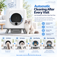 Bac à litière autonettoyant pour chat 80L, entrée 250mm, double radar, multi-capteurs, application Tuya, séparation automatique des déchets, purification
