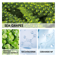 Crème Visage Luxe aux Raisins de Mer Tous Types de Peau Sans Sulfate Hydratante Anti-Rides Acide Hyaluronique Glycérine Centella Collagène