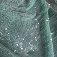 Paillettes transparentes personnalisées de 200 g/m², 5 mm, pour robe de mariée, tissu en tulle à paillettes