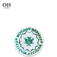 Ensemble de vaisselle en porcelaine de Chine osseuse de qualité supérieure fleur verte de Style occidental pour la décoration de plaque de chargeur Vajilla écologique pour