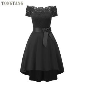 TONGYANG nuovi arrivi donna Brace elegante abito da festa di nozze abito da sera Vintage <span class=keywords><strong>con</strong></span> spalle scoperte abito in pizzo - Product Image 4