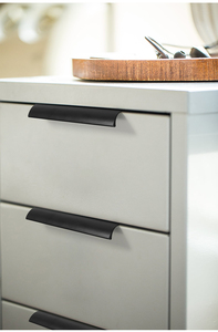 Modern Finger Edge <strong>Pulls</strong> Tab <strong>Pull</strong> OEM Length <strong>Matt</strong> <strong>Black</strong> Gold and Brush Nickel Cabinet Drawer <strong>Pulls</strong> - Product Image 5