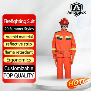 Traje de Protección Contra Incendios de Aramida AmpsafeX HRC5, Traje de Rescate de Cuerpo Completo para Entrenamiento de Verano con Pantalones, ATPV25-40cal, 20 Estilos - Product Image 1
