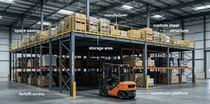 Heavy Duty Pallet Racking Supported Mezzanine Platform for Industrial Warehouse - Product Image 6