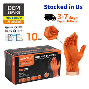 قبضة محكم الحفاظ على حماية يديك نظيفة البرتقال مخصص الميكانيكية إصلاح السيارات قفازات العمل النتريل المتاح - Product Image 1