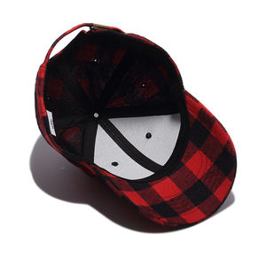 Casquette de Baseball à carreaux rouge pour hommes, unisexe, Snapback os, chapeau de papa en coton, Logo personnalisé - Product Image 6