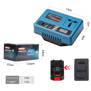 Convertidor Inteligente Recargable de 21V con Batería, Adaptador Portátil de Corriente Continua a Corriente Alterna con USB, Apto para CA 110V/220V - Product Image 4