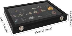 Matériel de haute qualité 24 grille boîte à bijoux étui organisateur <span class=keywords><strong>vitrine</strong></span> affichage bijoux amovible - Product Image 2