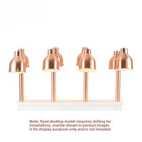 Lampe chauffante portable commerciale, modèle de bureau fixe, en cuivre doré, pour réchauffer les aliments, 500W, double tête, pour buffet, restaurant
