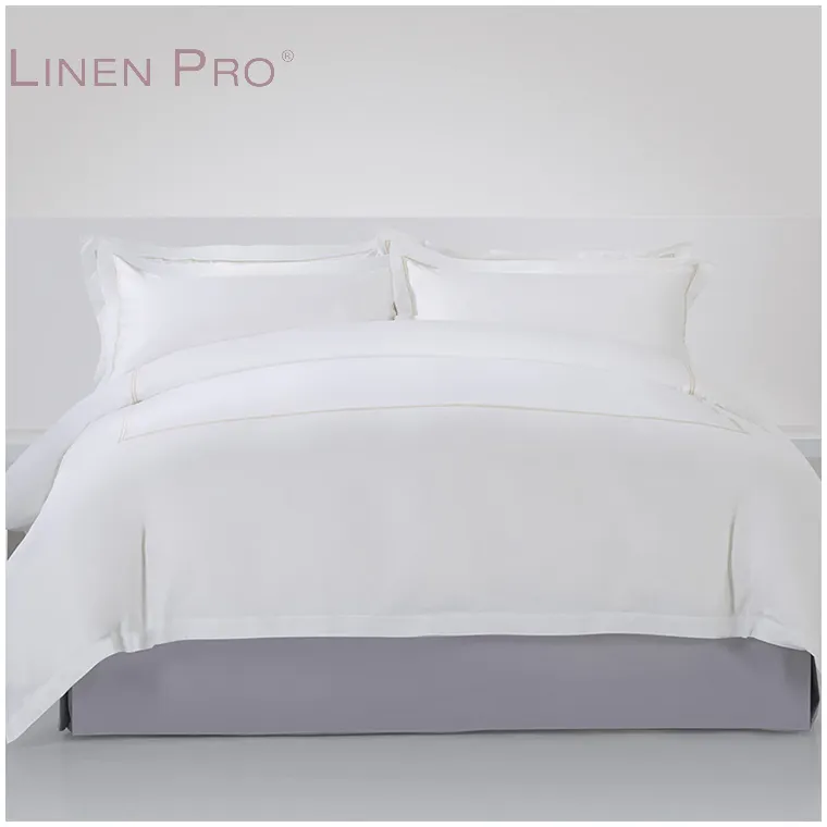 Slap-up 100% Cotton Satin White Pillow Quilts Bedding Set Bedspreads Bed Duvet Covers
