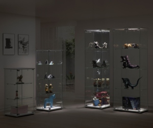 Hot <b>Toys</b> Showcase Modern Tempered Glass Storage Cabinet with Lighting for Living Room Furniture Craft Gifts & Hotels - Product Image 4