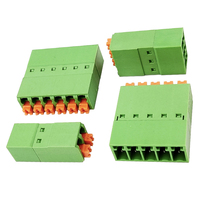 Vente directe usine et prix bas – Bornier de raccordement mâle à ressort encastrable à profil bas en PA66 vert de 3,81 mm pour installation en ligne