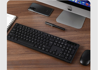Ensemble clavier et souris sans fil classique noir et blanc 2,4 G 104 touches - Conception ergonomique étanche Stock universel