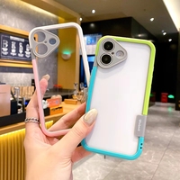 Étui de protection double couleur pour iPhone 16/15/14/13 Pro/Plus/Mini, cadre en silicone souple antichoc sans coque