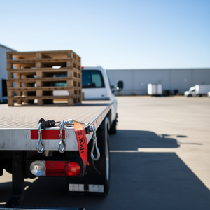 Cinghie per verricello 4 pollici x 30 piedi con gancio piatto per il controllo del carico del camion, capacità 6000 libbre, resistenza alla rottura 18000 libbre - Product Image 2