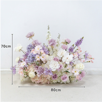 Ensemble de produit fini pour arche de mariage bleue, fleurs artificielles en soie, ciel étoilé, scène d'accueil, accessoires de photographie