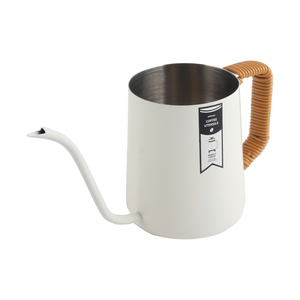 Bouilloire à café à bec de cygne blanche avec poignée en bambou 0,35L/0,6L - Product Image 5