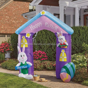 Nueva llegada personalizable huevo inflable conejo zanahoria LED decoración de vacaciones para feliz Pascua incorporado conejo publicidad inflables - Product Image 6