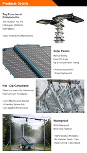 รถพ่วงติดตั้งเสาไฟโซลาร์แบบยืดหดได้ 7.5 เมตร สำหรับงานก่อสร้าง - Product Image 2