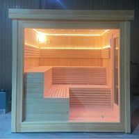 Sauna extérieur en cèdre rouge pour 2 à 8 personnes avec poêle à sauna et fonction vapeur