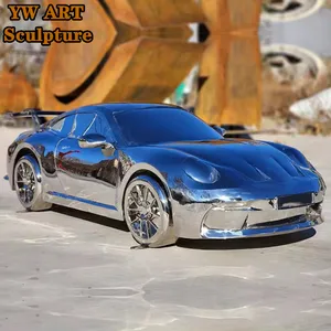 ऑटो शो सजावट के लिए अनुकूलित पोर्श कोनसेक स्पोर्ट्स एफ1 एंटीक कार मॉडल स्टेनलेस स्टील मूर्तिकला