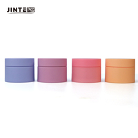 Pots en plastique PP à double paroi de luxe, 30 ml, 50 ml, 80 ml, forme ronde rose mat, pot à paroi épaisse pour crème, pots pour gel à ongles