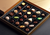 Boîte d'emballage de bonbons à biscuits en papier chocolat de mariage estampillé en feuille d'or de luxe fait à la main