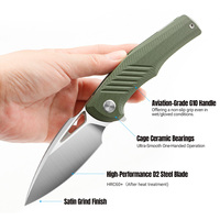 Navaja de Bolsillo LONSDOW D2 de Acero Inoxidable, para Caza, Camping, Manualidades, Uso Diario, Plegable, con Mango G10