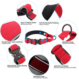 Collares de perro tácticos de estilo Martingale sin tirones ajustables multicolores personalizados de fábrica para entrenamiento al aire libre con hebilla de Metal Cobra - Product Image 4