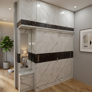 High Quality Polished White <b>Marble</b> Wardrobe Niches Modern Custom Designs Waterproof Durable Eco-Friendly Apartment Indoor - Product Image 2