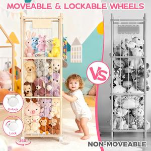 Étagère de rangement pour jouets en bois réglable à quatre niveaux, moderne et écologique, pour la présentation à domicile de jouets en <span class=keywords><strong>peluche</strong></span> pour enfants - Product Image 4