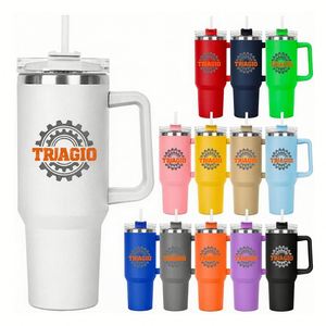 Vente en gros de gobelets isothermes en acier inoxydable à double paroi, revêtement poudré, 40 oz, pour café, tasses de voyage - Product Image 1