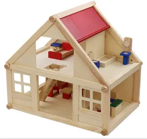 Play House Series Mini Simulation House House Scene Assembly Children's Early Education Puzzle Wooden Folding Toy