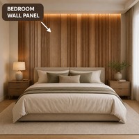 Panneau mural en lattes de chêne de largeur variée pour intérieur moderne, taille personnalisée, OEM