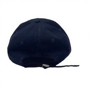 6-Panel Marineblau Baumwoll-Twill Baseballkappe mit Goldketten-Stickerei und Gebogenem Schirm, Unstrukturiert - Product Image 4