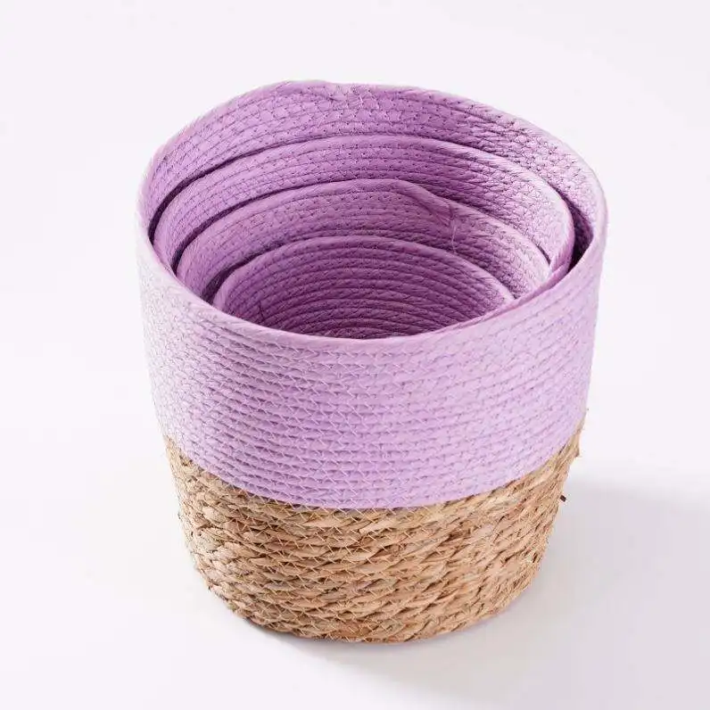 seagrass storage wholesale natural maize leaf woven basket