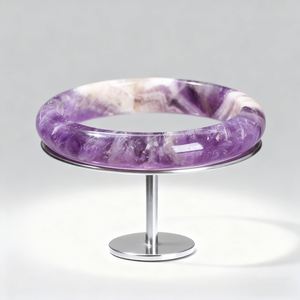 JD taşlar toptan Premium doğal ametist bileklik geniş bant için meditasyon bileklik manevi şifa kristal takı - Product Image 2