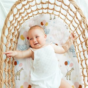 100% di cotone mussola Premium culla per bambini 2 pezzi Set morbido e traspirante nuvola pastello giraffa elefante palloncino per neonato biancheria da letto - Product Image 4
