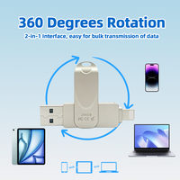 Flashdisk USB Logam dengan Gantungan Kunci Enkripsi Baru 64gb Flashdisk USB 3.0 & Micro USB Cadangan Foto/Video/Smartphone/Tablet