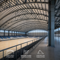 Structure en acier à grande portée pour stade, gymnase préfabriqué, centre sportif, arène intérieure