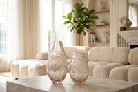 Diffuseur de parfum moderne en verre soufflé à la main, forme goutte d'eau, couleur or champagne, avec veines côtelées, pour hôtel, spa, décoration intérieure