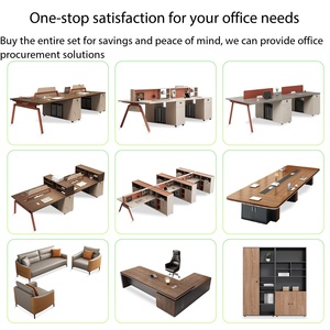 Ensemble de bureau <span class=keywords><strong>et</strong></span> chaise de style industriel minimaliste moderne en MDF pour postes de travail à domicile, bureaux en cubicle 4/6 personnes <span class=keywords><strong>et</strong></span> bureaux financiers - Product Image 5