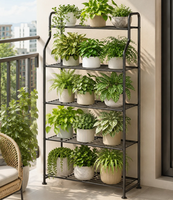 Étagère à plantes en métal, support à fleurs multi-niveaux, présentoir pour plantes d'intérieur et d'extérieur, étagère à plantes en fer pour balcon, patio, maison