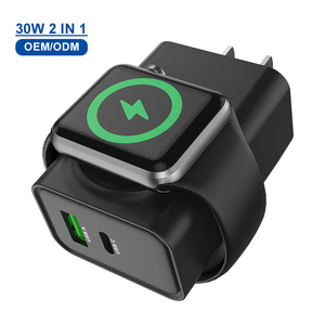Caricatore da Parete Schitec Nuovo Design 30W con Doppia Porta <span class=keywords><strong>A</strong></span>+<span class=keywords><strong>C</strong></span> e Caricatore Wireless per Orologio, Versioni US EU AU UK, Caricatore USB OEM per Telefono e Orologio - Product Image 1