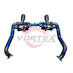 ท่อไอเสีย Vortex Blue Burnt Titanium Valvetronic Performance สำหรับ Porsche 718 Boxster Cayman Pie-cut Racing Muffler System พร้อมปลายท่อ - Product Image 3
